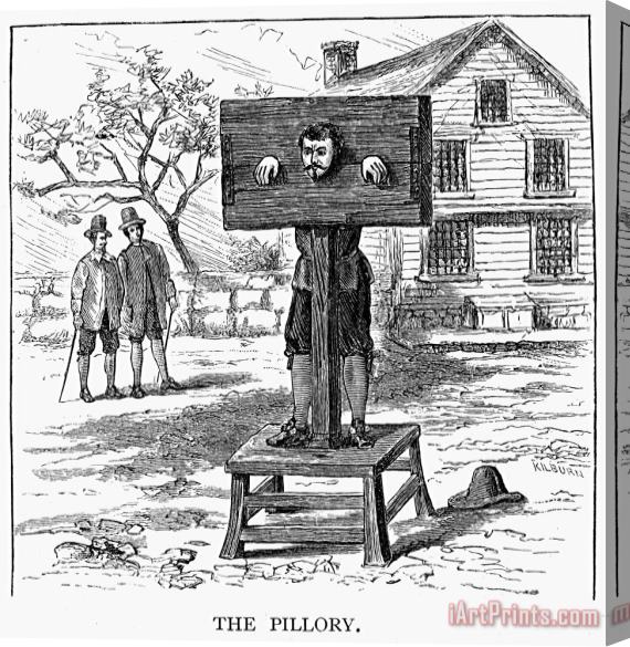 Others Colonial Pillory Stretched Canvas Painting / Canvas Art