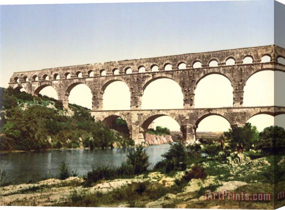 Others France: Roman Aqueduct Stretched Canvas Print / Canvas Art
