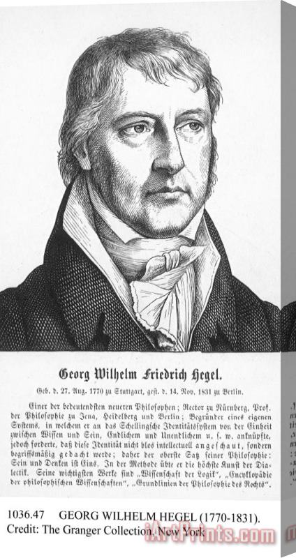 Others Georg Wilhelm Hegel Stretched Canvas Print / Canvas Art