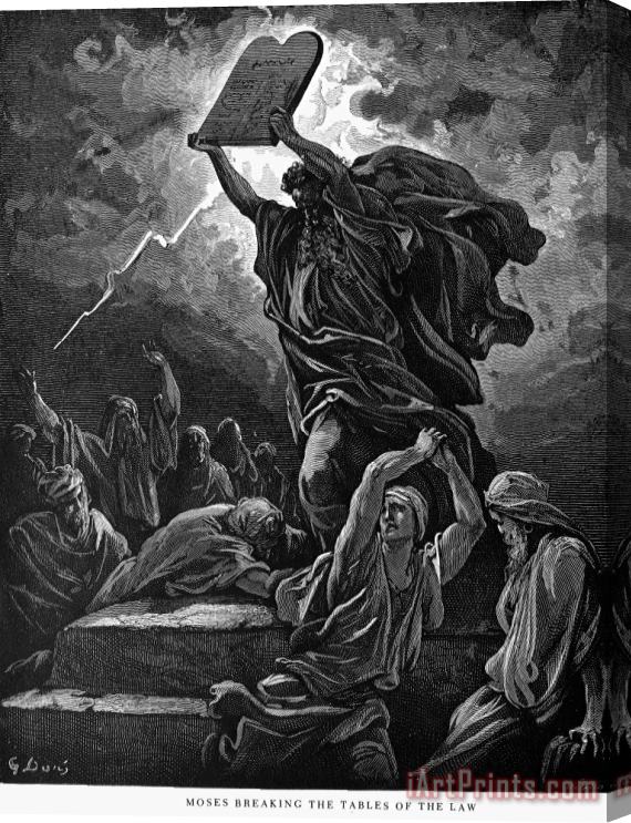 Others Moses Breaking The Tablets Stretched Canvas Print / Canvas Art