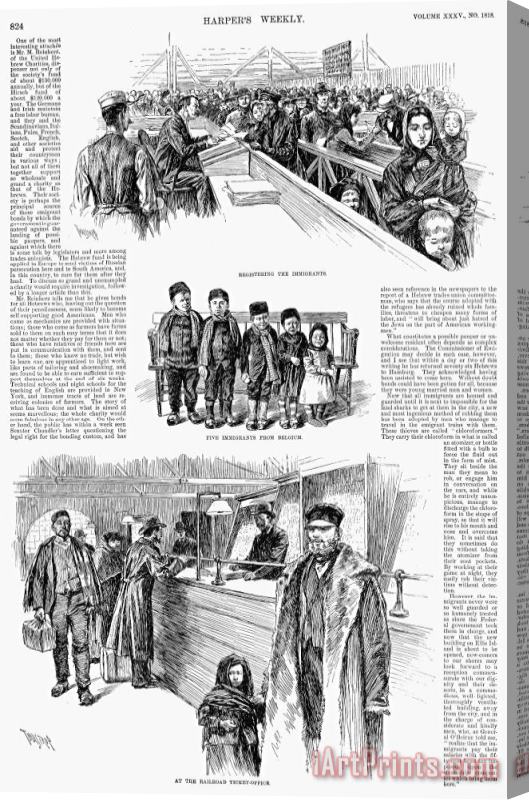 Others New York: Immigrants, 1891 Stretched Canvas Print / Canvas Art