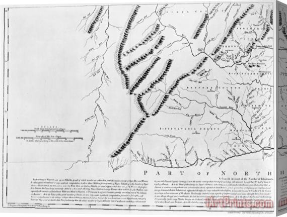 Others Virginia: Henry Map, 1770 Stretched Canvas Painting / Canvas Art