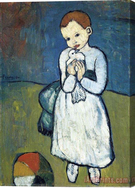 Pablo Picasso Child with Dove 1901 Stretched Canvas Print / Canvas Art