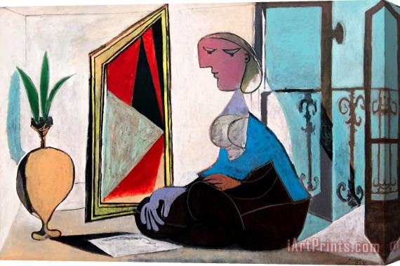 Pablo Picasso Femme Au Miroir 1937 Stretched Canvas Print / Canvas Art