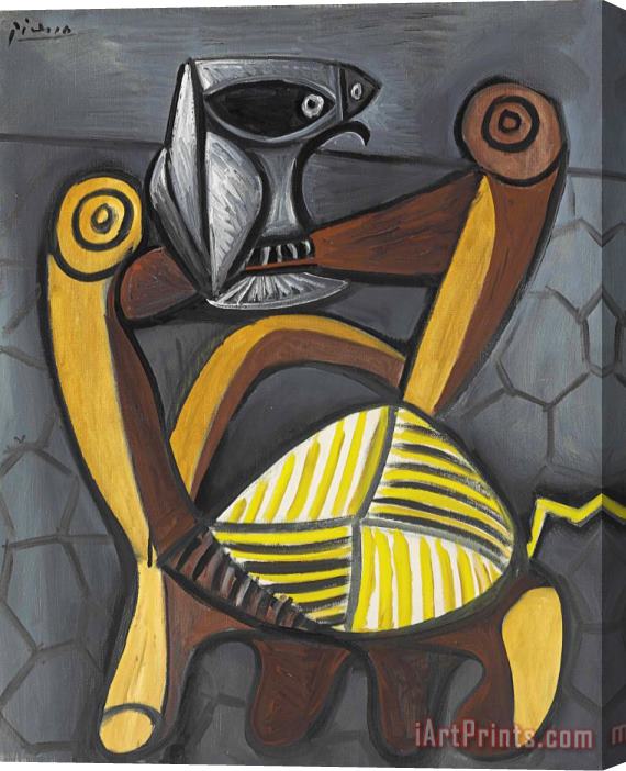 Pablo Picasso Le Hibou Sur La Chaise Stretched Canvas Print / Canvas Art