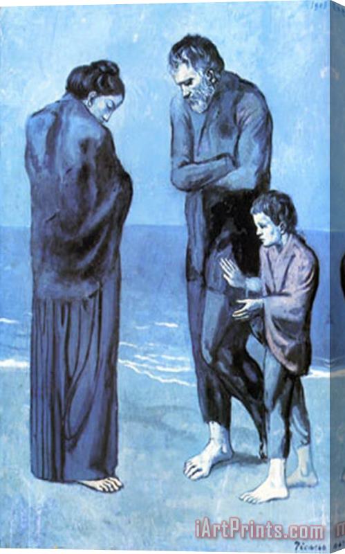 Pablo Picasso Les Pauvres Au Bord De La Mer C 1903 Stretched Canvas Painting / Canvas Art