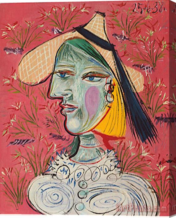Pablo Picasso Marie Therese Mit Strohhut C 1938 Stretched Canvas Painting / Canvas Art