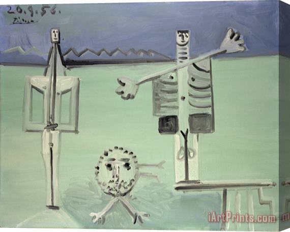Pablo Picasso The Diving Board Stretched Canvas Painting / Canvas Art