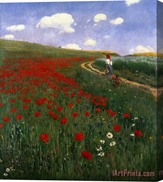 Pal Szinyei Merse The Poppy Field Stretched Canvas Painting / Canvas Art