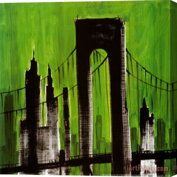 Paul Brent Green Cityscape Stretched Canvas Print / Canvas Art