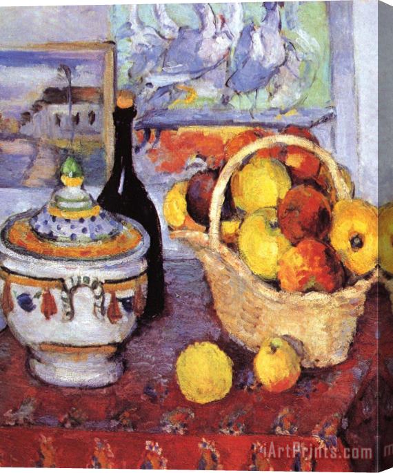Paul Cezanne Apples Bottle And Tureen Stretched Canvas Print / Canvas Art