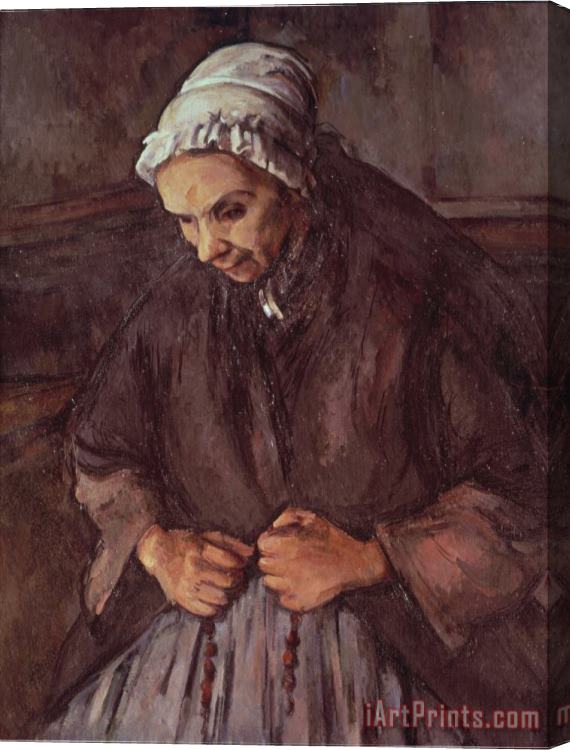 Paul Cezanne Old Woman with a Rosary C 1896 Oil on Canvas Stretched Canvas Painting / Canvas Art