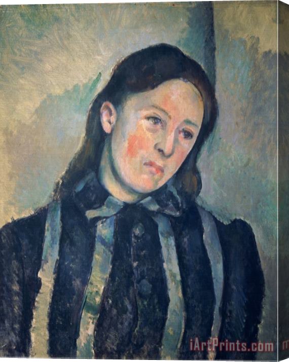 Paul Cezanne Portrait of Madame Cezanne with Loosened Hair 1890 92 Stretched Canvas Painting / Canvas Art