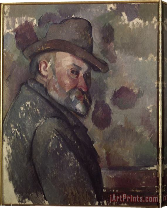 Paul Cezanne Self Portrait with Felt Hat Stretched Canvas Print / Canvas Art
