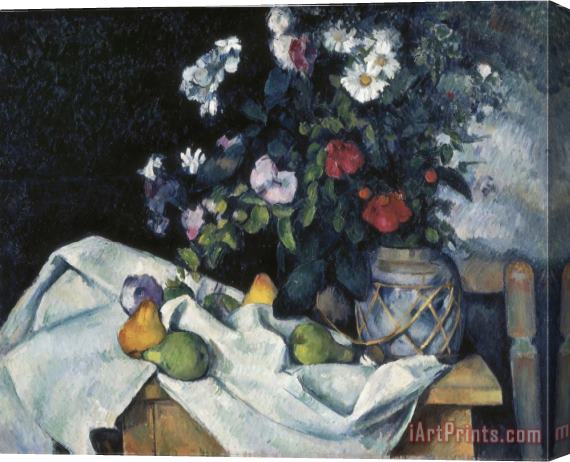 Paul Cezanne Still Life with Flowers And Fruits Stretched Canvas Print / Canvas Art