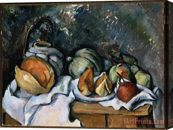 Paul Cezanne Still Life with Fruit And a Ginger Pot C 1895 Stretched Canvas Painting / Canvas Art