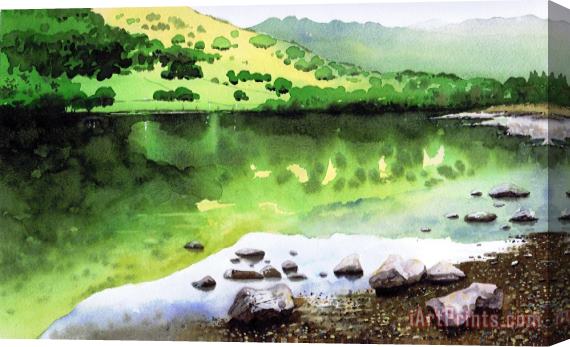 Paul Dene Marlor Rydal Water Reflections Stretched Canvas Print / Canvas Art