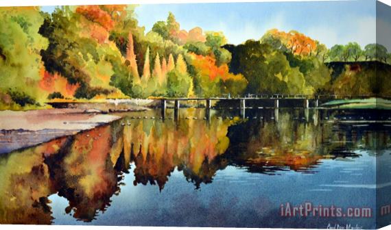 Paul Dene Marlor Stepping Stones Bolton Abbey Stretched Canvas Print / Canvas Art