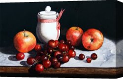 Death And Life Canvas Prints - Still Life 'Preserve Pot and Fruit' by Paul Dene Marlor