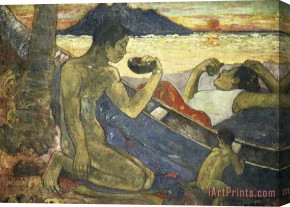 Paul Gauguin A Canoe (tahitian Family) Stretched Canvas Print / Canvas Art