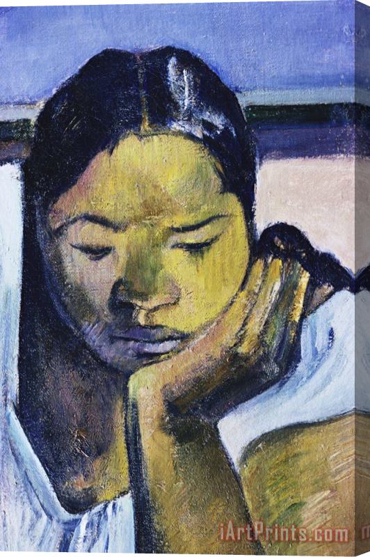 Paul Gauguin Detail of Woman From Te Faaturuma Stretched Canvas Print / Canvas Art