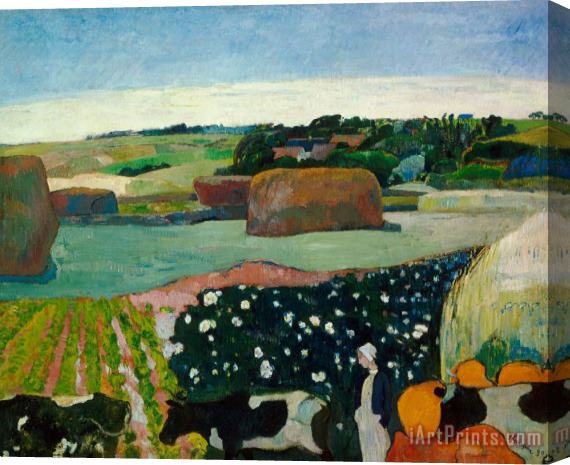 Paul Gauguin Haystacks In Brittany Stretched Canvas Painting / Canvas Art