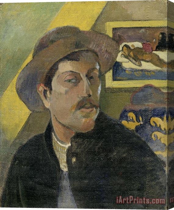 Paul Gauguin Self Portrait with a Hat Stretched Canvas Print / Canvas Art