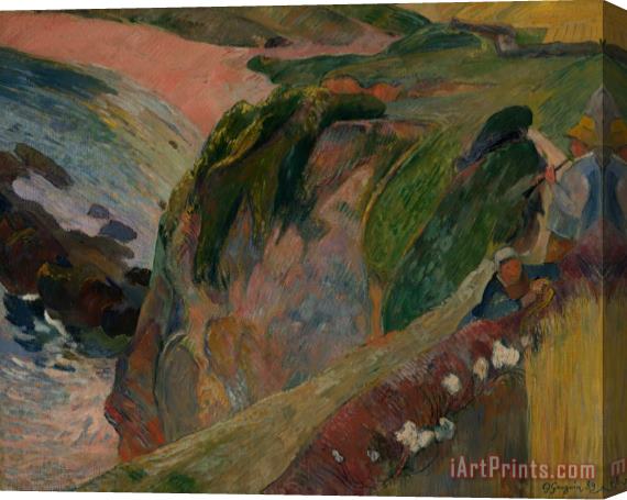 Paul Gauguin The Flageolet Player on The Cliff Stretched Canvas Painting / Canvas Art