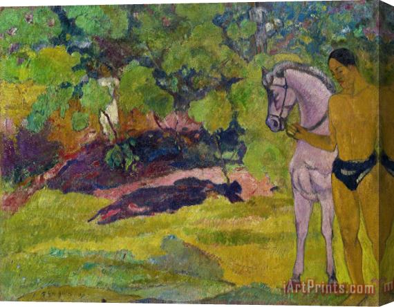 Paul Gauguin The Vanilla Grove, Man And Horse Stretched Canvas Print / Canvas Art