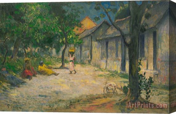 Paul Gauguin Village in Martinique (femmes Et Chevre Dans Le Village) Stretched Canvas Painting / Canvas Art