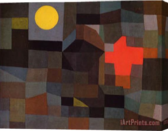 Paul Klee Incendio Sotto La Luna Piena Stretched Canvas Print / Canvas Art
