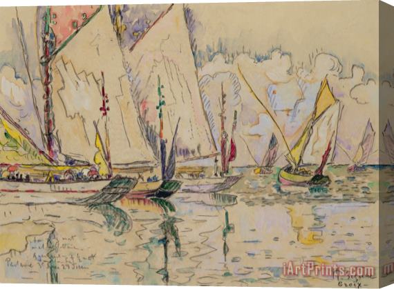 Paul Signac Departure of tuna boats at Groix Stretched Canvas Painting / Canvas Art