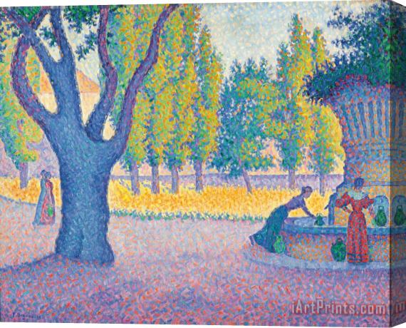 Paul Signac Saint-tropez Fontaine Des Lices Stretched Canvas Print / Canvas Art