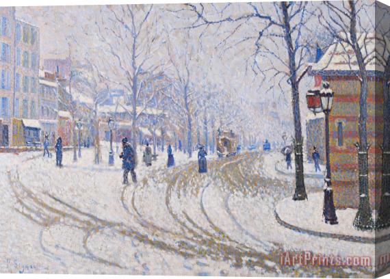 Paul Signac Snow Boulevard De Clichy Paris Stretched Canvas Print / Canvas Art