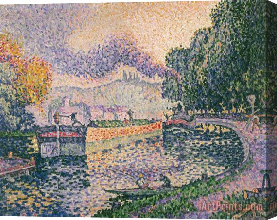Paul Signac The Tugboat, Canal in Samois Stretched Canvas Print / Canvas Art