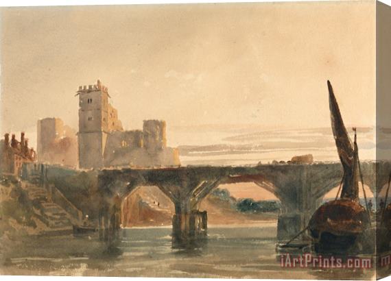 Peter de Wint Chepstow Castle From The Bridge Stretched Canvas Print / Canvas Art