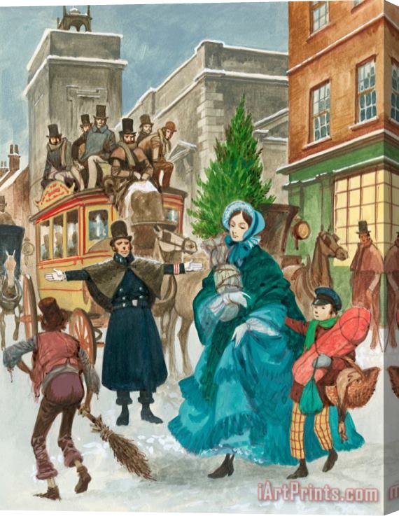 Peter Jackson Victorian Christmas Scene Stretched Canvas Painting / Canvas Art