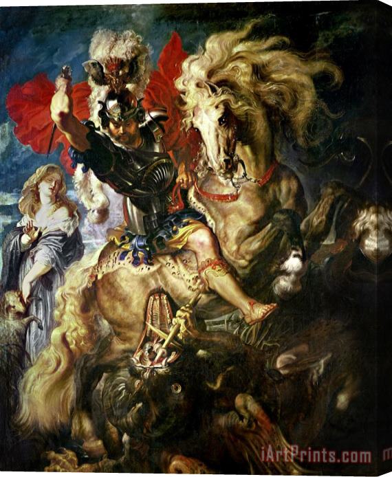 Peter Paul Rubens Saint George and the Dragon Stretched Canvas Painting / Canvas Art