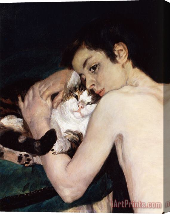 Pierre Auguste Renoir Boy With A Cat Stretched Canvas Print / Canvas Art