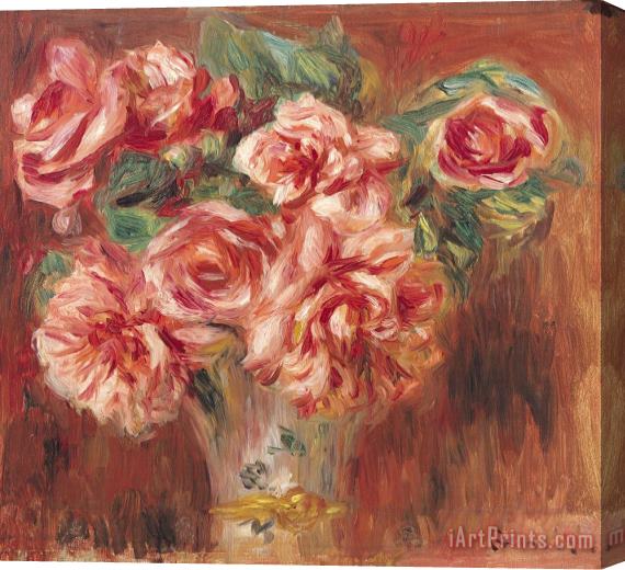 Pierre Auguste Renoir Roses in a Vase Stretched Canvas Print / Canvas Art