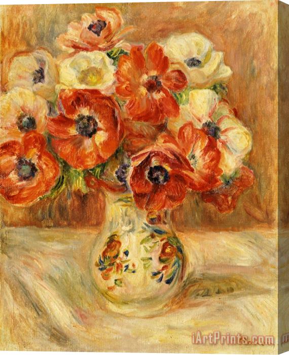 Pierre Auguste Renoir Still Life with Anemones Stretched Canvas Print / Canvas Art