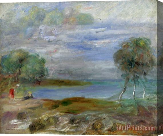Pierre Auguste Renoir Two People at The Water's Edge Stretched Canvas Print / Canvas Art