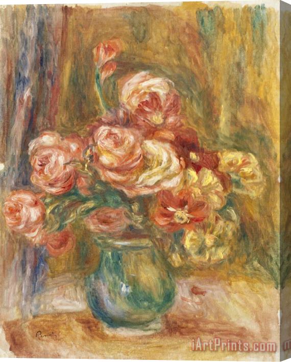 Pierre Auguste Renoir Vase of Roses Stretched Canvas Print / Canvas Art