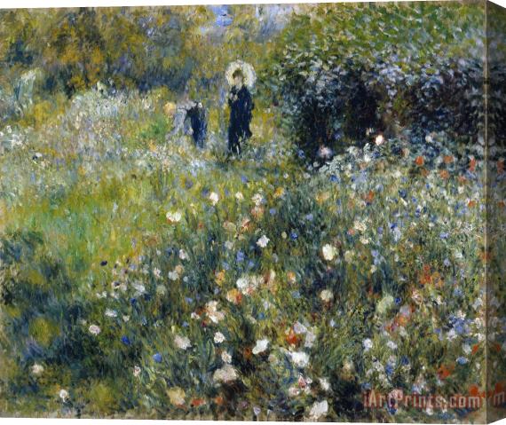 Pierre Auguste Renoir Woman With Umbrella In Garden Stretched Canvas Painting / Canvas Art