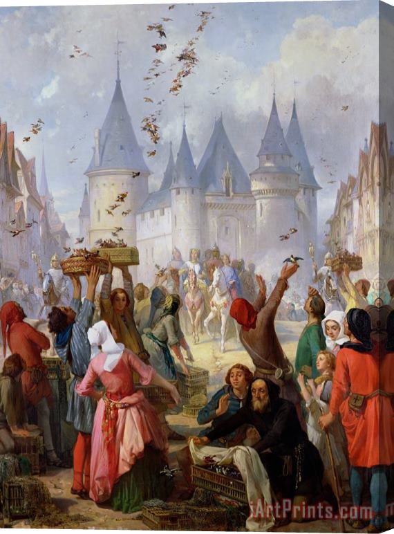 Pierre Charles Marquis The Return of Saint Louis Blanche of Castille to Notre Dame Paris Stretched Canvas Painting / Canvas Art