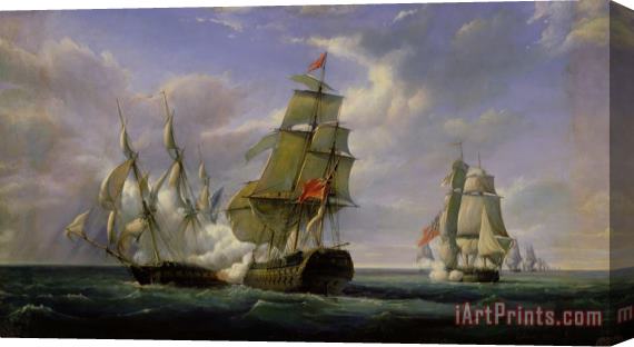Pierre Julien Gilbert Combat between the French Frigate La Canonniere and the English Vessel The Tremendous Stretched Canvas Painting / Canvas Art