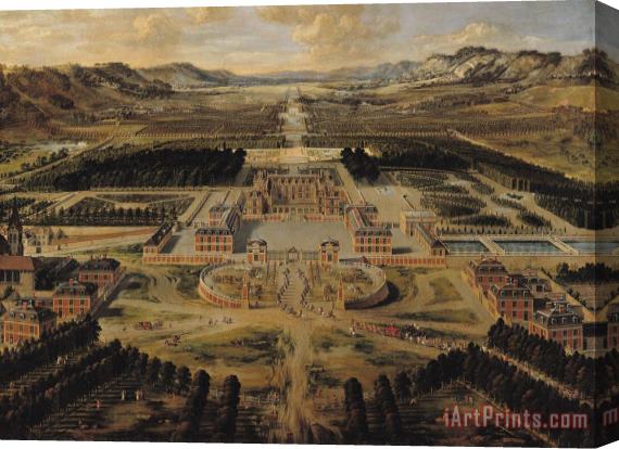 Pierre Patel Perspective view of the Chateau Gardens and Park of Versailles Stretched Canvas Print / Canvas Art