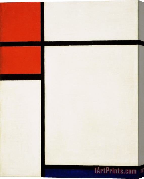 Piet Mondrian Composition with Red And Blue Stretched Canvas Print / Canvas Art
