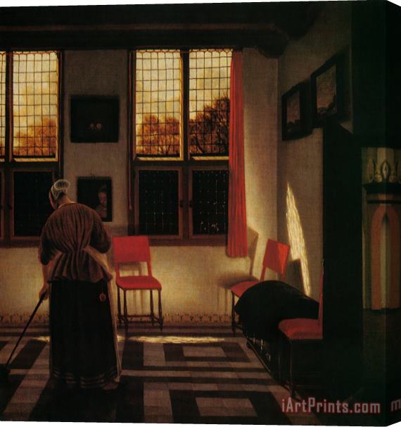 Pieter Jansz Interior of The Church of St Bavon at Haarlem Stretched Canvas Print / Canvas Art
