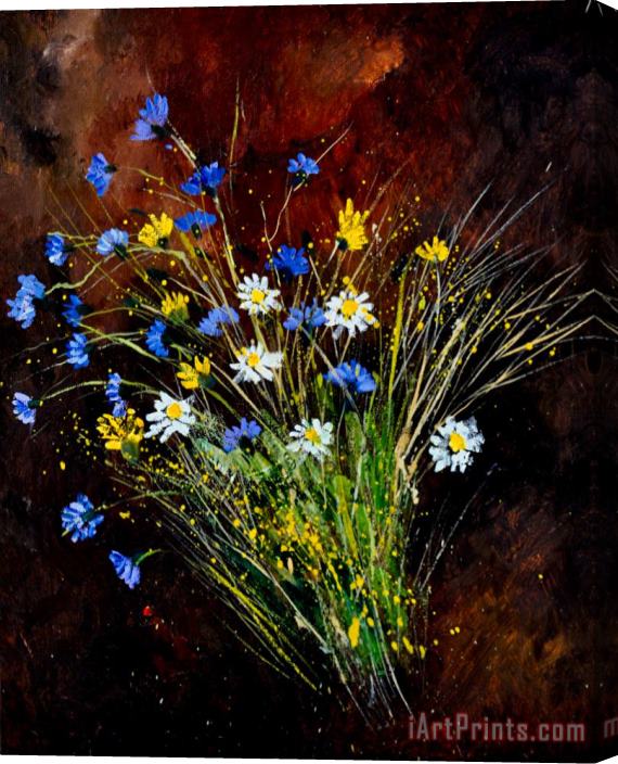 Pol Ledent Bunch O Wild Flowers Stretched Canvas Print / Canvas Art